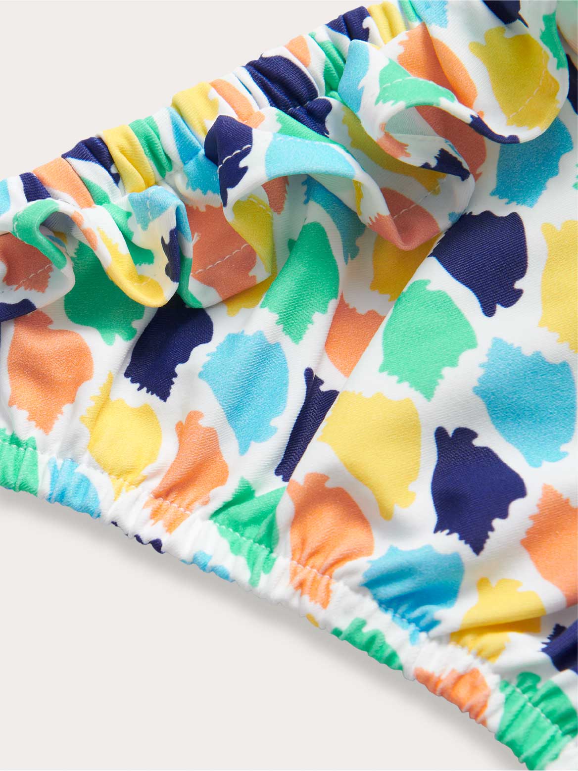 Colorful fabric with abstract pattern on a white background
