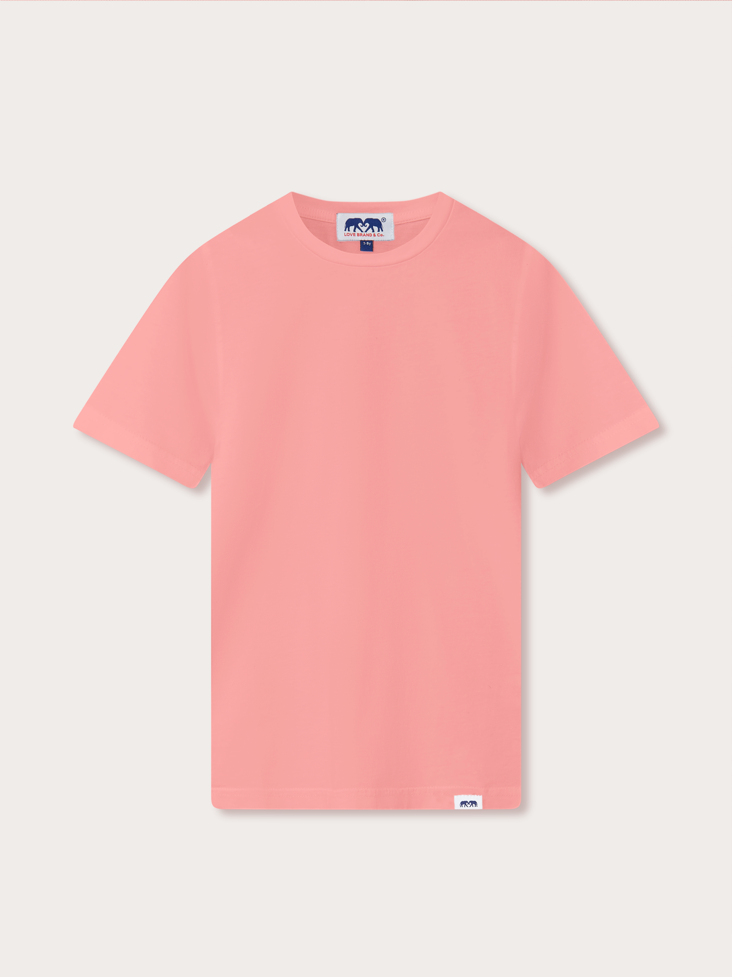 Kids pink t-shirt with a brand logo