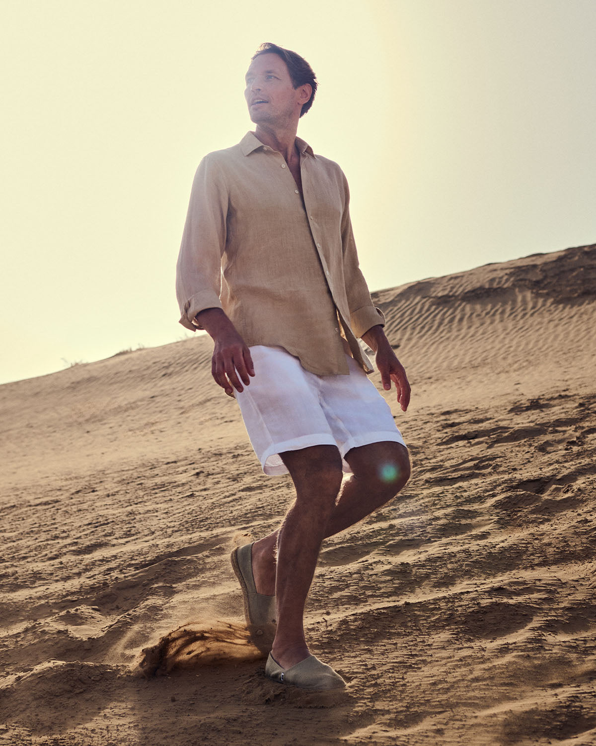 mens brown linen shirt