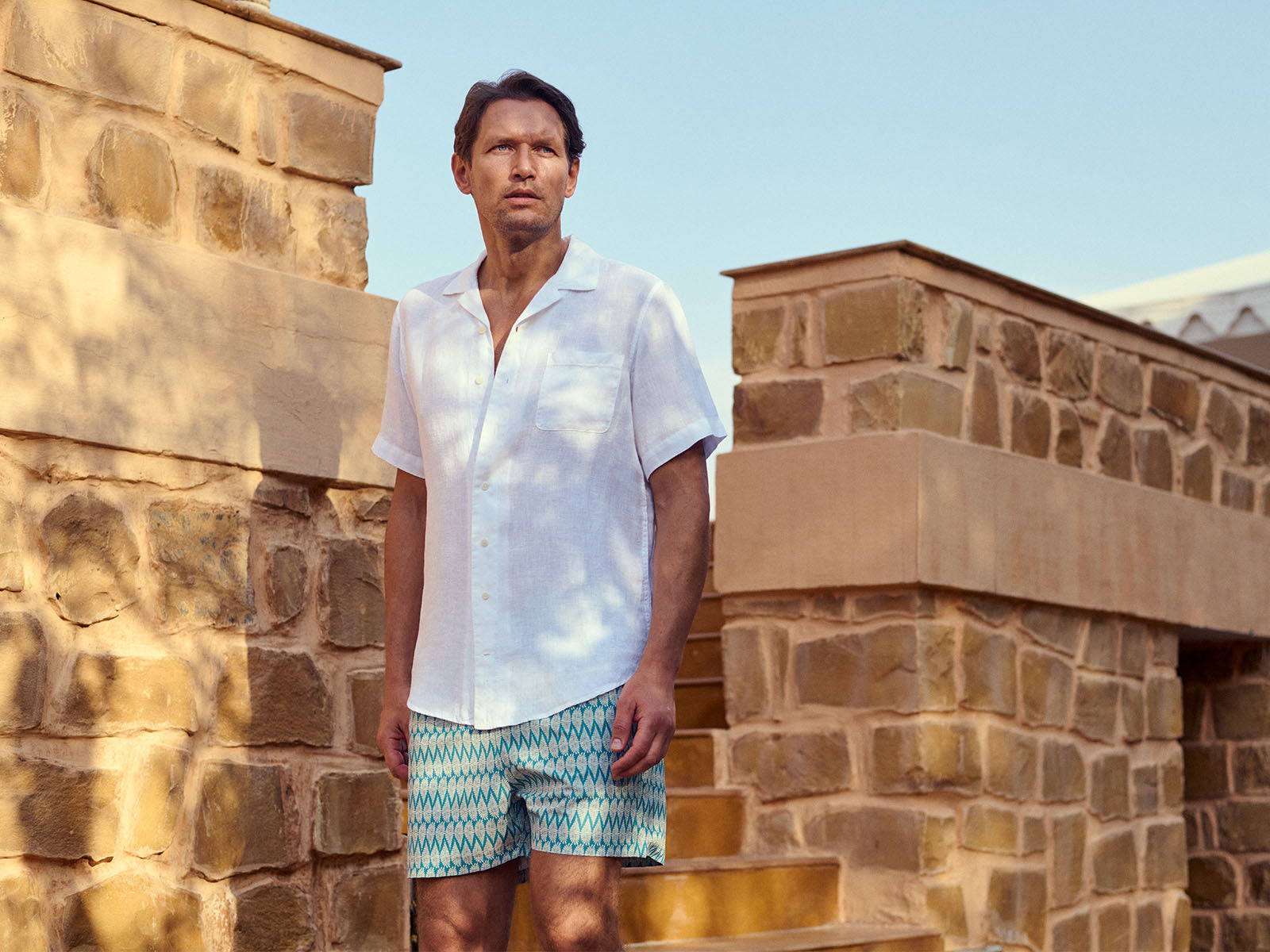 mens short sleeved linen shirts