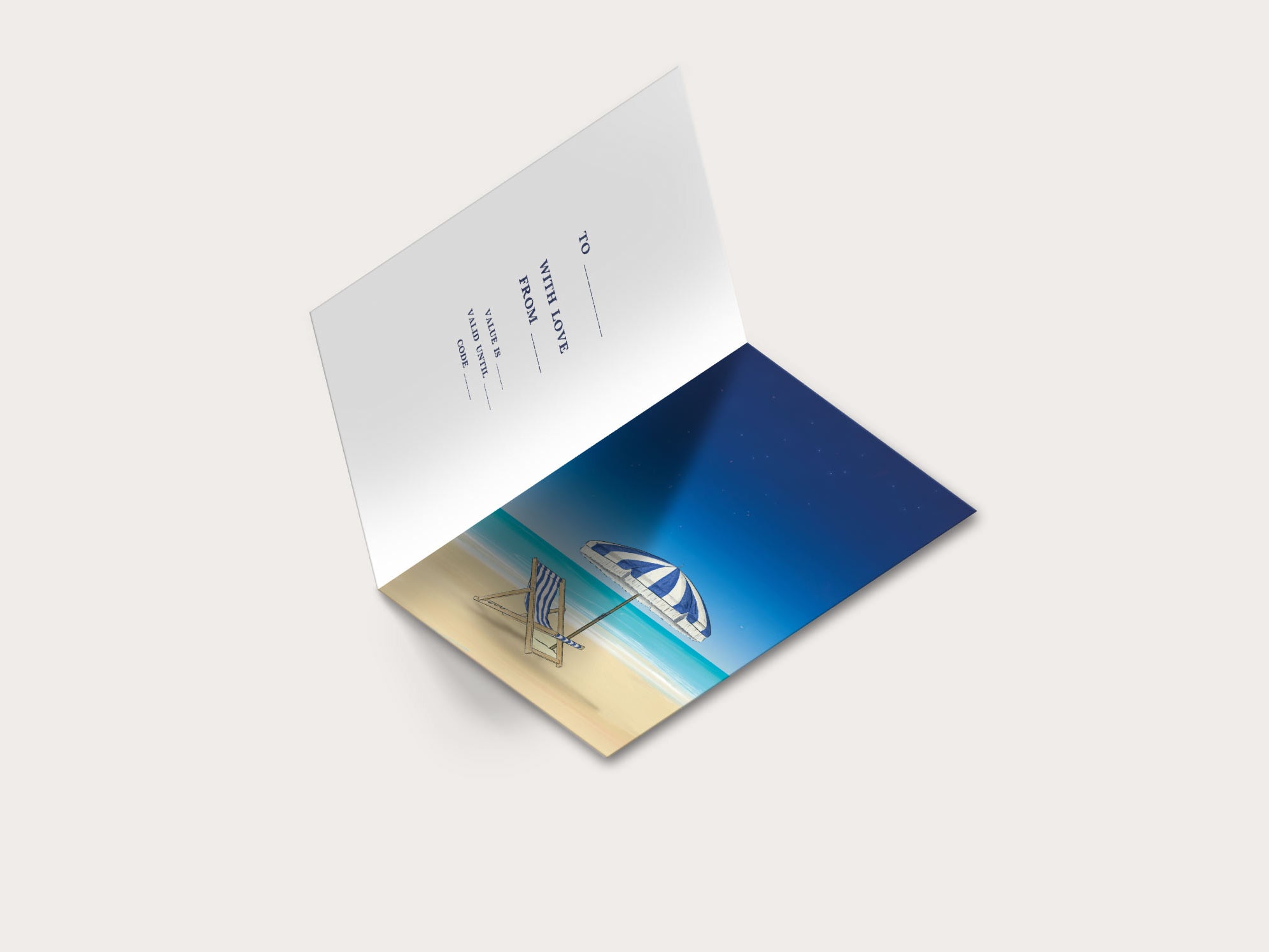 Greeting card with sailboat design on a white background
