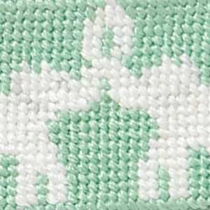 swatch elephant palace green needlepoint
